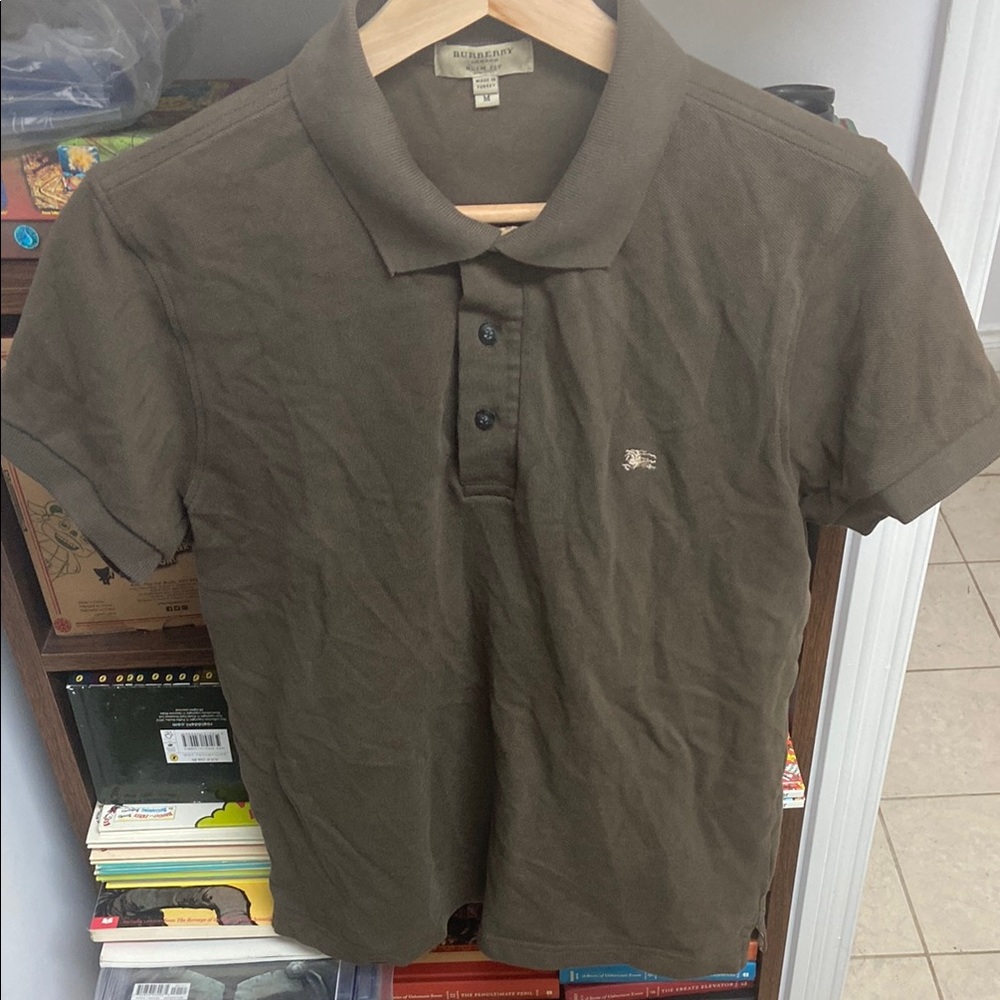 Vintage Burberry London Brown Check Polo Shirt